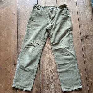 Vintage Olive Green thick Corduroy
